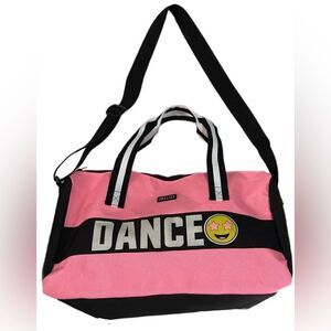 Justice DANCE Duffle Bag Dancer Performer Ballerina Pink Black. 17x8.5x8